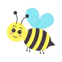 Cute smiling bee. Cartoon character. vector