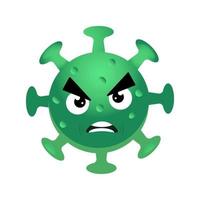 Coronavirus is a cartoon-style character .Evil green character of the coronavirus.Vector illustration vector