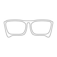 Sunglasses with a contour.White frame of stylish square-shaped glasses.Accessories for summer.Vector illustration vector