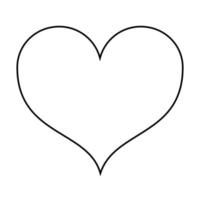 The outline of the heart in the doodle style