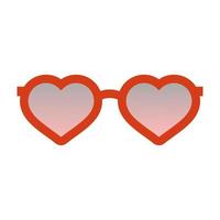 Red glasses in the shape of a heart with pink and smoked glass.Fashionable bright accessories for men and women .A stylized illustration.Vector illustration vector