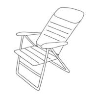 verano textil chaise longue-contorno dibujo a mano.imagen en blanco y negro.coloring.beach holiday.doodle style.vector ilustración vector
