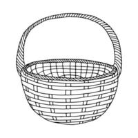 Doodle style picnic basket vector