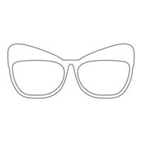 Sunglasses with a contour.White frame of stylish square-shaped glasses.Accessories for summer.Vector illustration vector