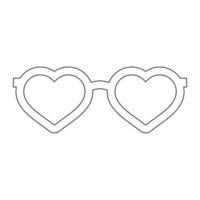 Sunglasses with a contour.White frame stylish glasses in the shape of a heart.Accessories for summer.Vector illustration vector