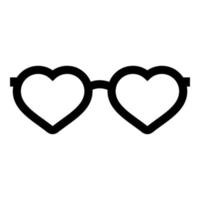elegantes gafas de sol negras en forma de corazón.marcos de anteojos para verano, fiesta, playa.decoración para la cara.ilustración vectorial vector
