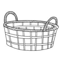 Doodle style picnic basket vector