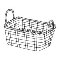 Doodle style picnic basket vector