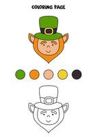 Color cute cartoon leprechaun. Worksheet for kids. vector