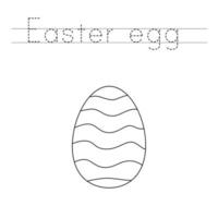 Trace the letters and color Easter egg. Handwriting practice for kids. vector