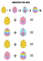complemento para niños con lindos huevos de Pascua. vector