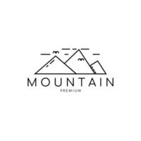 logotipo de montaña con estilo de arte lineal. diseño de logo. vector