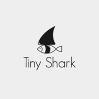 diseño de logotipo de tiburón diminuto. plantilla de logotipo de pez pequeño. ilustración vectorial