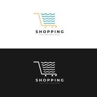 Shopping logo design. Trolley logo template. Vector Illustration