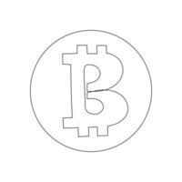 Continuous line drawing of bitcoin digital currency. Vector illustrations.