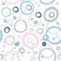 Abstract seamless pattern with cute colored circle elements on white background. vector