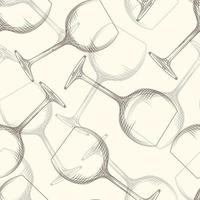 copa de vino de patrones sin fisuras. diseño de vasos de bebidas alcohólicas. vector