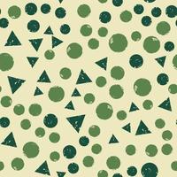 Abstract triangle and circle shapes seamless pattern. Simple design texture with chaotic painted shapes. vector