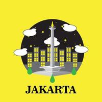 National Monument Jakarta Landmark Icon, Jakarta Indonesian. vector