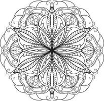 flor de mandala en blanco y negro pro vector