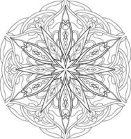 Mandala Flower in Black and White Free Vector