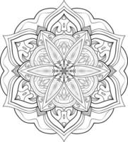 Mandala Flower in Black and White Pro Vector