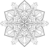 Mandala Flower in Black and White Free Vector