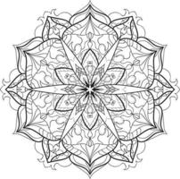 Mandala Flower in Black and White free Vector