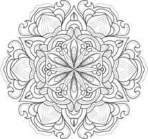 Mandala Flower in Black and White Free Vector