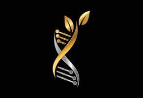 DNA vector logo design template. Genetics Vector Design