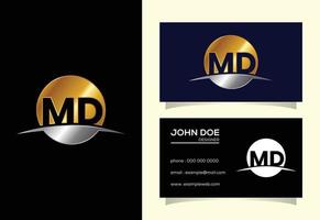 Initial Letter M D Logo Design Vector. Graphic Alphabet Symbol For Corporate Business Identity vector