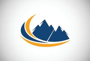 plantilla de diseño de logotipo de montaña, símbolo de signo de logotipo de montaña vector