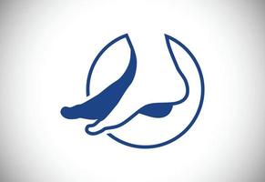 plantilla de logotipo de icono de cuidado de pies, cuidado de la salud de pies y tobillos vector