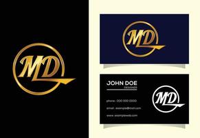 Initial Letter M D Logo Design Vector. Graphic Alphabet Symbol For Corporate Business Identity vector