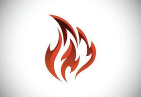 icono de llama de fuego en forma de gota. concepto de diseño del logotipo de la industria del petróleo y el gas. vector