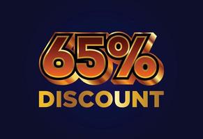 65 Discount and sale labels. Price off tag icon. special offer vector