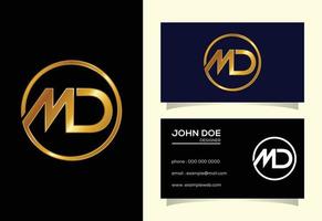 Initial Letter M D Logo Design Vector. Graphic Alphabet Symbol For Corporate Business Identity vector