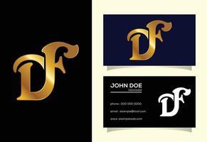 Initial Letter D F Logo Design Vector. Graphic Alphabet Symbol For Corporate Business Identity vector