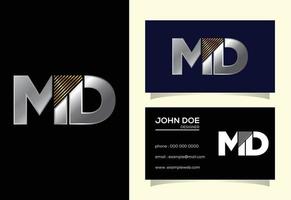 vector de diseño de logotipo de letra inicial md. símbolo del alfabeto gráfico para la identidad empresarial corporativa