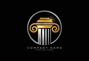 Law pillar logo design pillar law office vector logo template