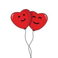 Balloon couple in love concept. Hearts for valentine design. Vector illustration