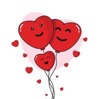 Balloon family love concept. Hearts for valentine design. Vector illustration