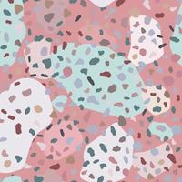 Abstract terrazzo seamless pattern on red background. vector