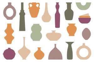 Set of pottery, set of ceramics vector