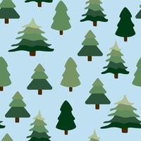 paisaje de bosque de invierno de navidad. patrón y fondo sin fisuras vector