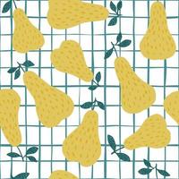 Sweet yellow pear seamless pattern. Funny design vector