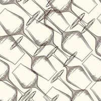 cristalería transparente de patrones sin fisuras. diseño de vasos de bebidas alcohólicas vector