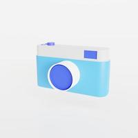 Icon camera on white background. 3d render illustration photo