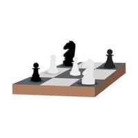 Chess table. knight and pawn Flat vector illustration isolated