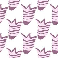 Hand drawn pink bellflower seamless pattern on white background. vector